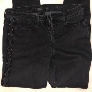 SP Black Label Lace Up Black Skinny Jeans